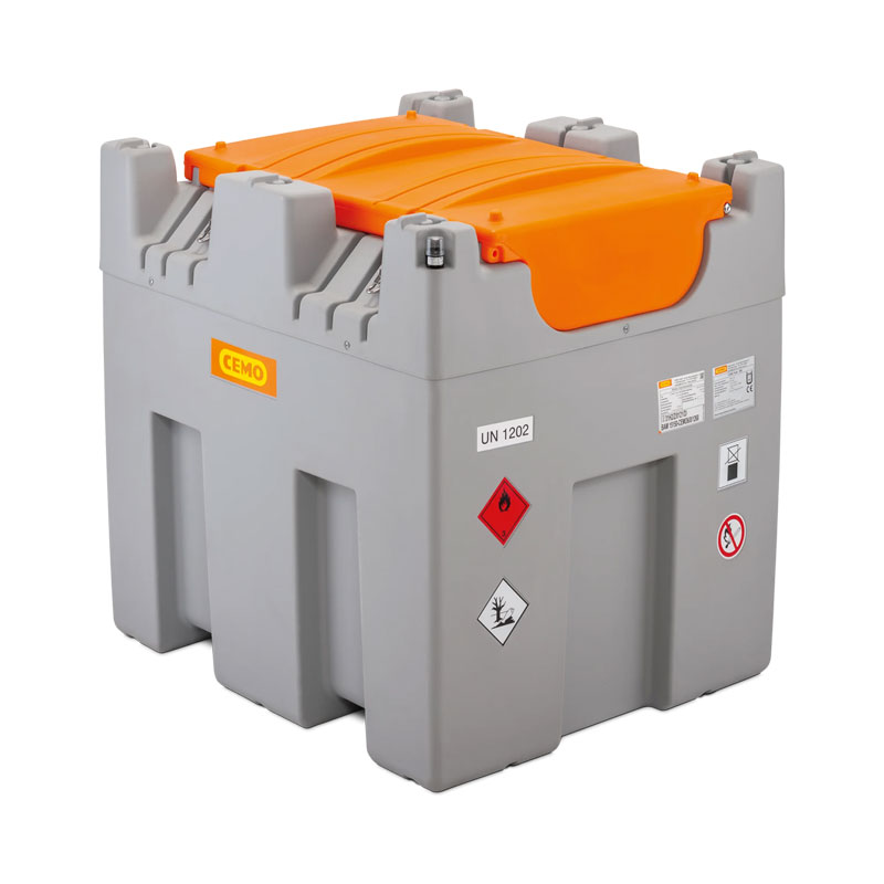 CEMO CUBE-Tank Mobil 980 l Generatortank, mobile Tankstelle, mit 2 Anschlüssen und Schnellkupplung – Bild 2